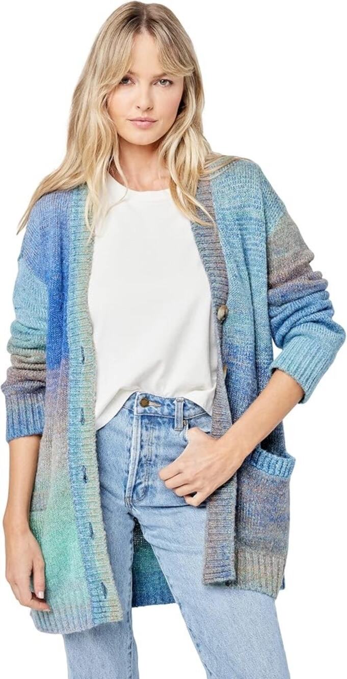 NWT l*space Zoe Beach Ombre Cardigan Sweater‎ Oversized Layer Topper Size M/L